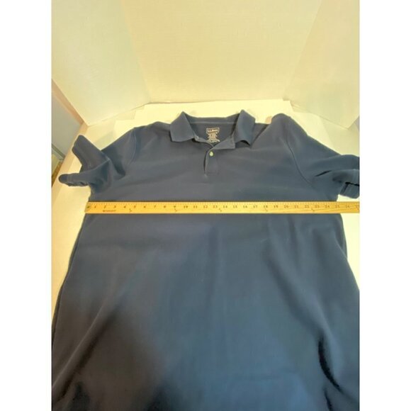 L.L.Bean Traditional Fit 100% Cotton Crew Neck Polo Top Navy Blue Men's XL REG - Picture 4 of 6